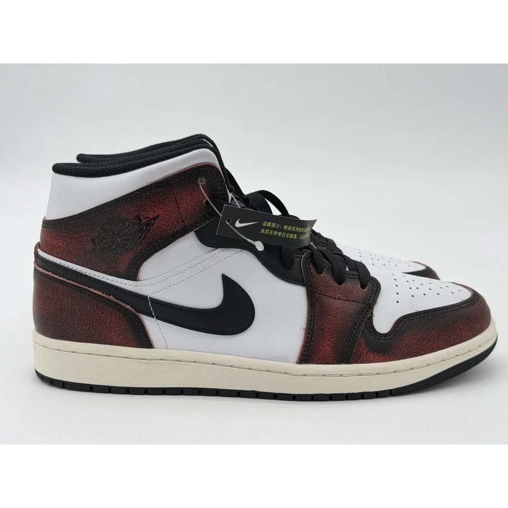 Men's Size 11.5 - Nike Air Jordan 1 Mid SE Wear-Away DV9565-006 No Box Lid